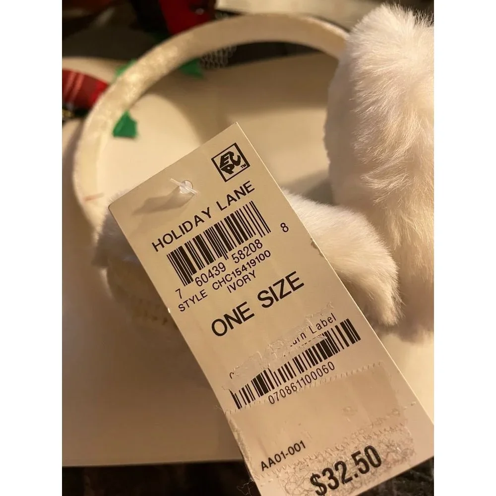 Charter Club Holiday Fun Cable Knit Reindeer Earmuff (444)